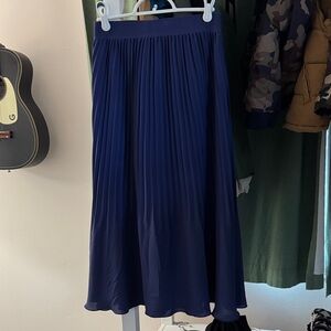 J.Crew Pleated Midi Skirt – Blue